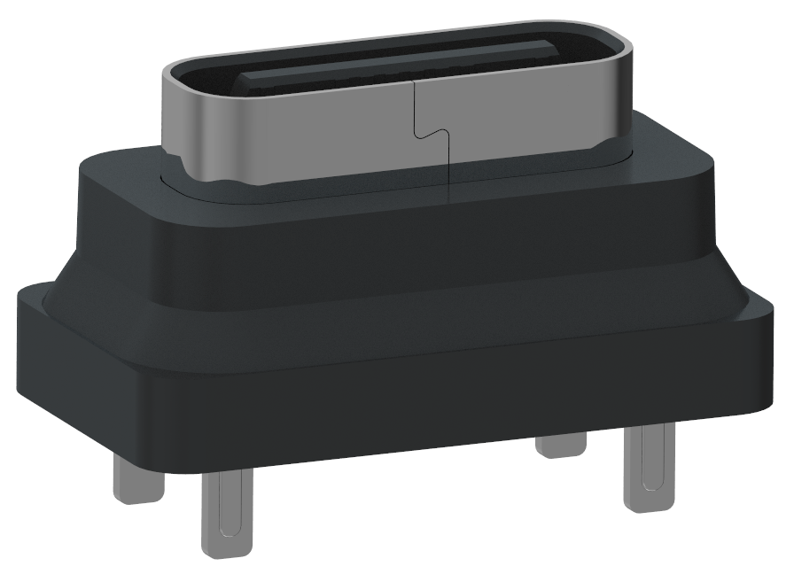 XB-TYPE C 16P-10-X 立贴防水USB连接器16pin 防水IPX7 USB TYPEC插座高6.5mm usb防水连接器